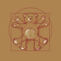 Vinci bear: Illustration for the business card of a therapist for children. 